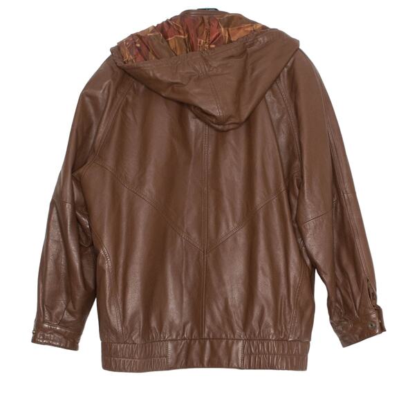 Reed Mens Jacket Vintage 100% Leather Bomber Flight Retro Casual Brown Medium KN - Picture 16 of 16